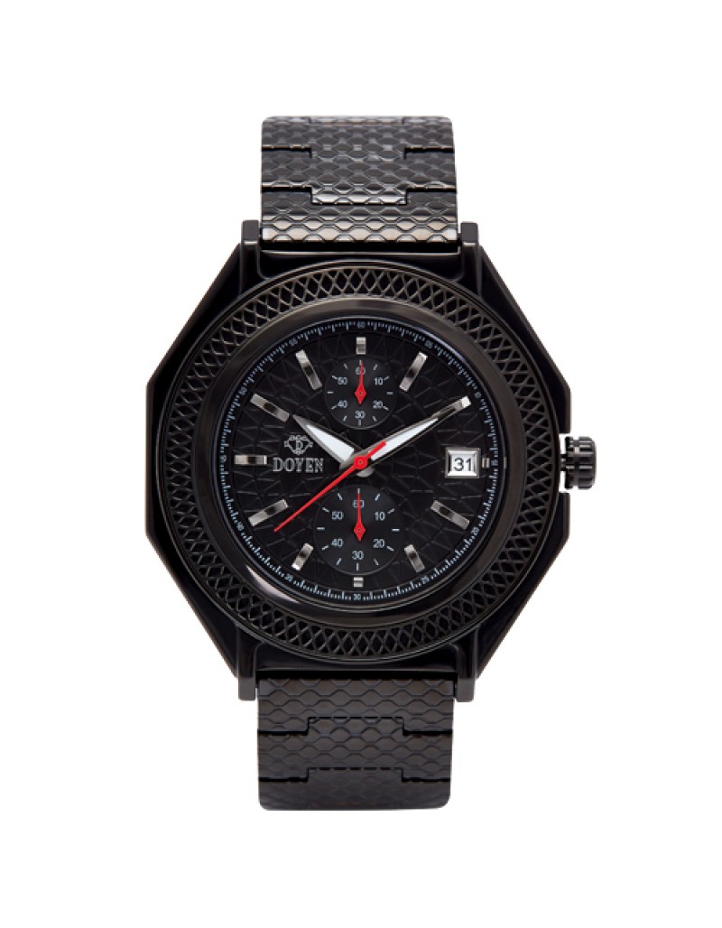 LONDON SQUARE MILE GENTS  FULL BLACK IP BLACK DIAL CHRONOGRAPH WATCH