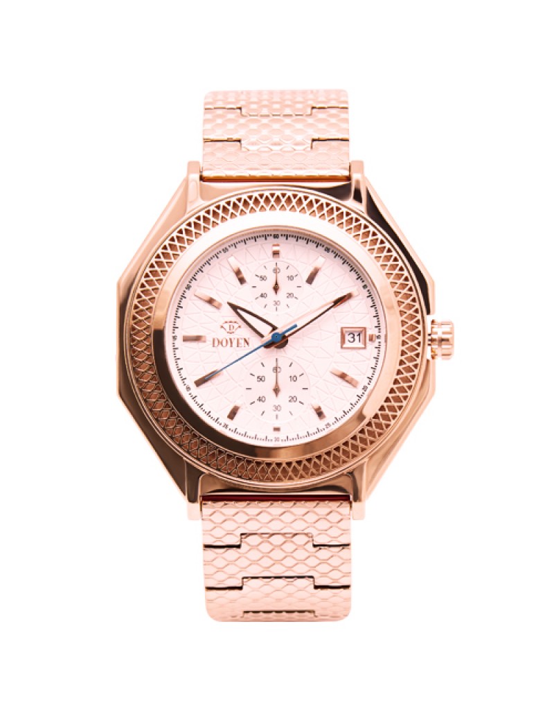 LONDON SQUARE MILE GENTS - ROSEGOLD WHITE DIAL CHRONOGRAPH WATCH