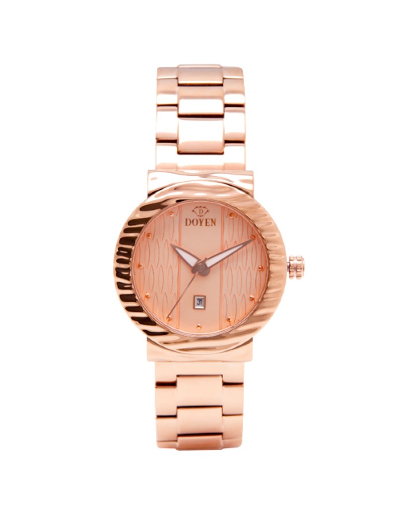 LADY THAMES ROSE GOLD PINK DIAL 3HAND W/DATE WATCH