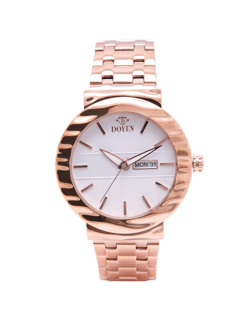 MR THAMES GENTS ROSE GOLD  - WHITE DIAL 3HD W/DAY&DATE  WATCH