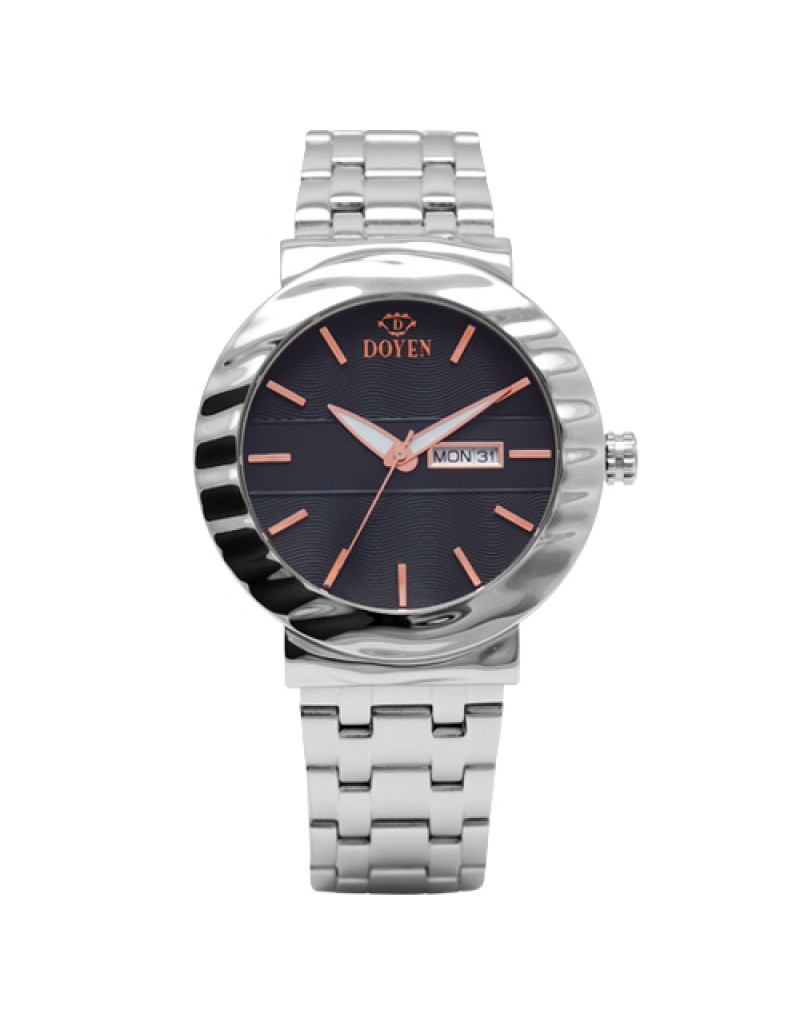 MR THAMES GENTS STAINLESS STEEL BLACK - DIAL RG INX 3HD W/DAY&DATE  WATCH