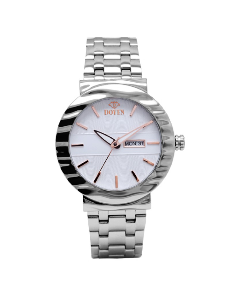 MR THAMES GENTS STAINLESS STEEL -  WHITE DIAL RG INX 3HD W/DAY&DATE  WATCH
